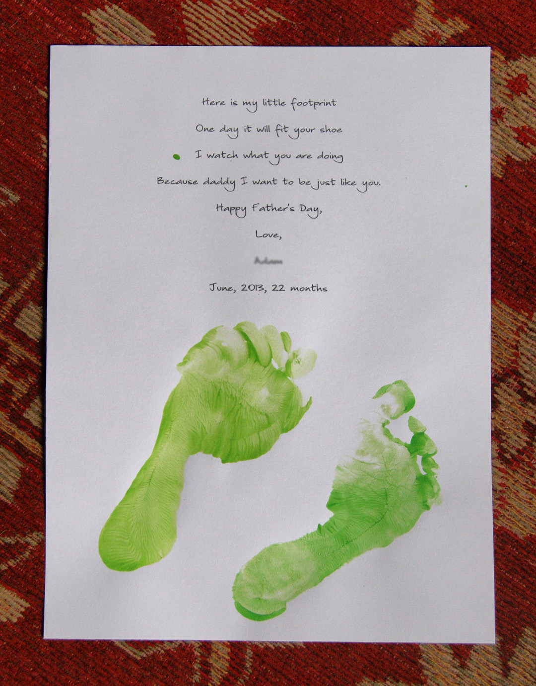 Father's Day Footprints
