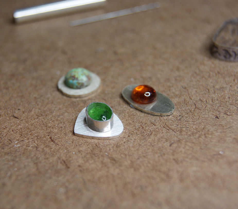 Tiny stone pendants, in progress